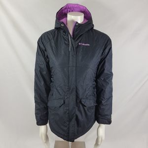 Columbia Girls Large hooded jacket insulated black
